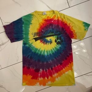 Unisex tie dye tshirt size small- names printed on back